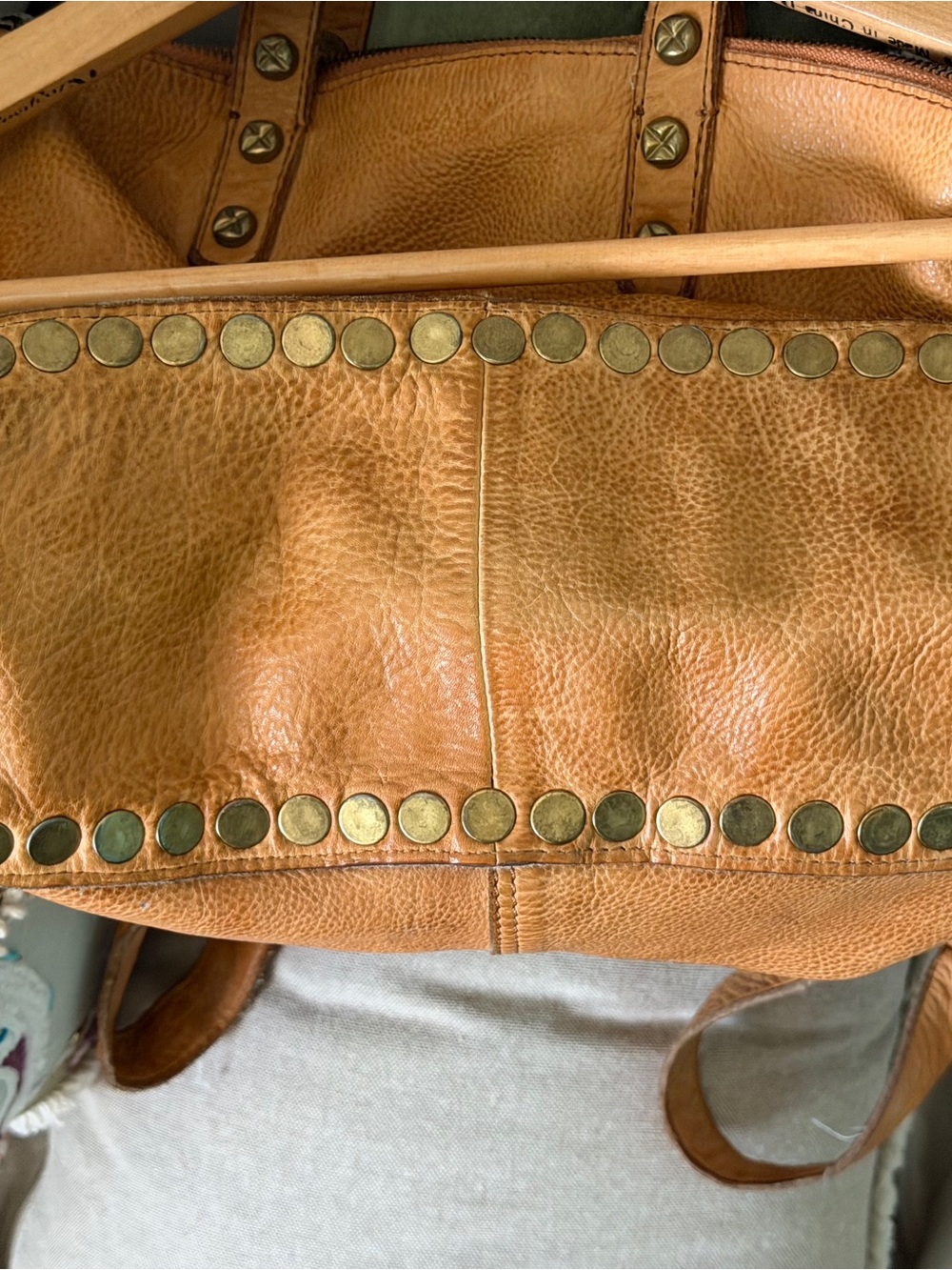 Free People FP Collection Ellie Leather Studded Backpack – Camel Tan Boho - Picture 10 of 15